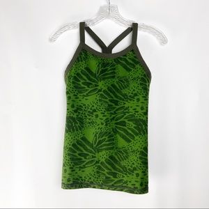 Lululemon Tank Leaf Allover Logo Print Green 4